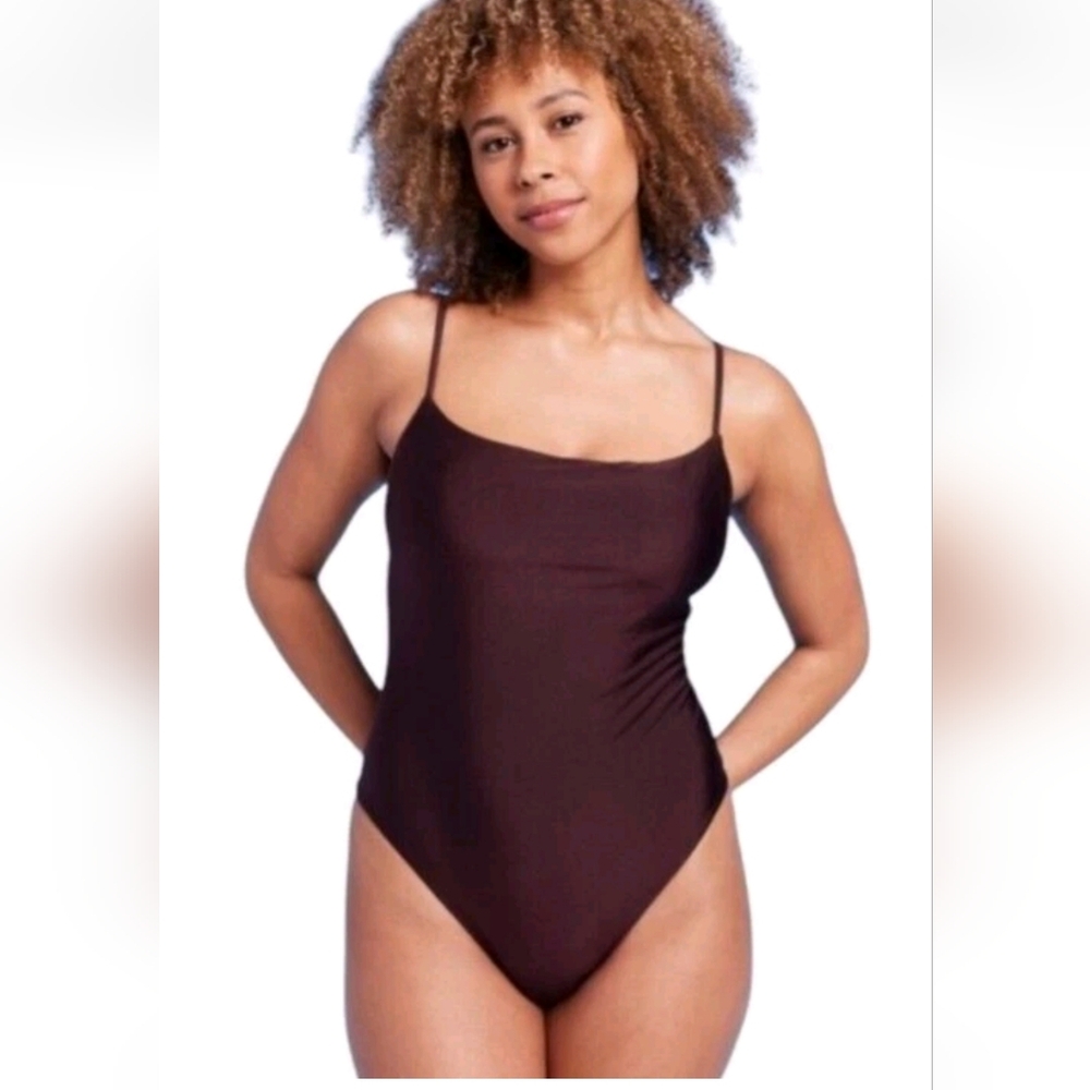 Plum Colored High Leg Cheeky Swimsuit